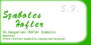 szabolcs hofler business card