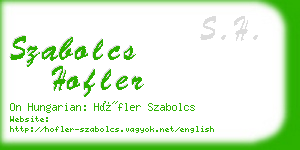 szabolcs hofler business card